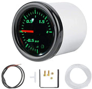 Indicatore di Pressione 2" - Display LED Universale - Per Motocicletta - Contametro Turbo - In Alluminio/Plastica - Inclusi Accessori di Installazione - Contametro Turbo