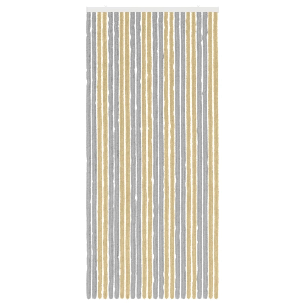 Tenda per insetti in chenille Grigio e Beige 100 x 220 cm 42034466