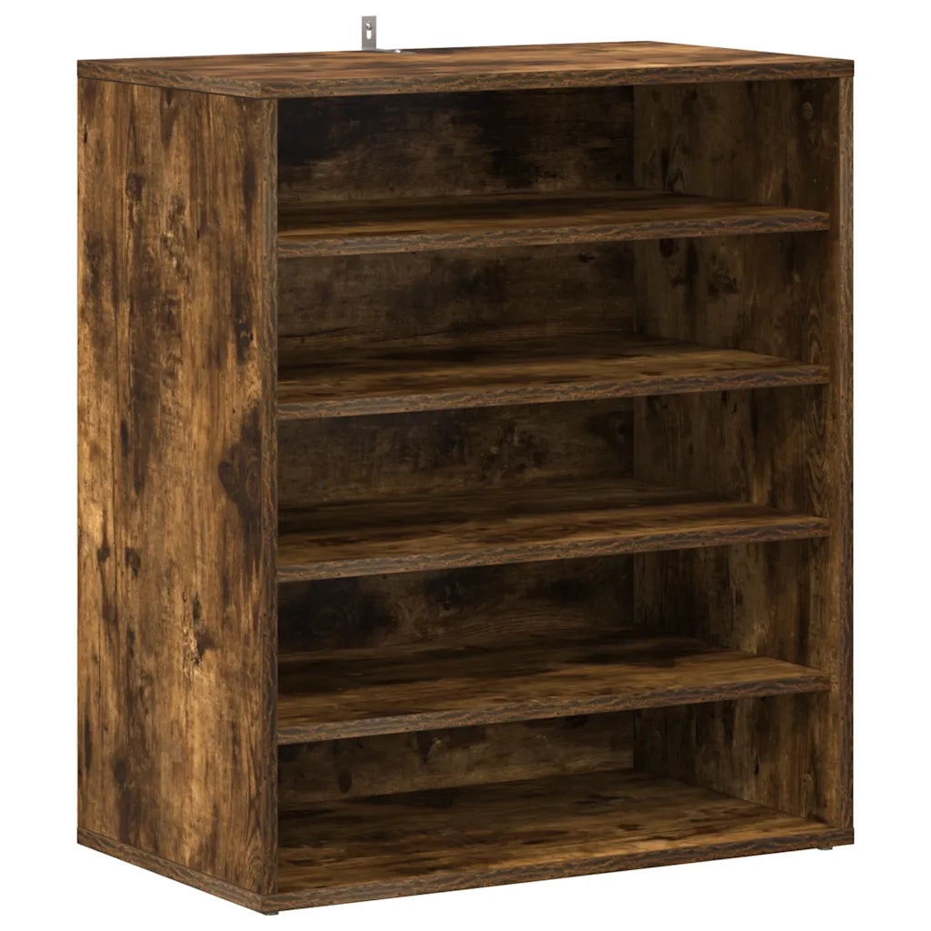 Scarpiera-Scaffale per scarpe Rovere Fumo 60x35x70 cm in Legno Multistrato 326444