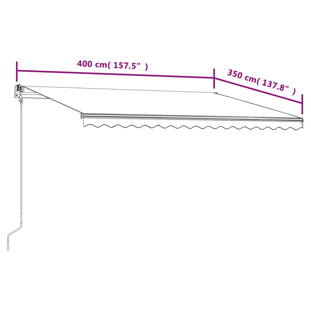 Tenda da Sole Retrattile Automatica 400x350 cm Gialla e Bianca 3068988