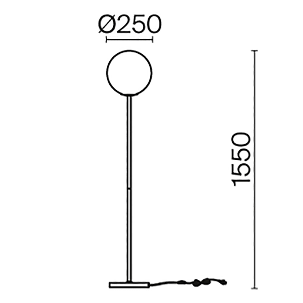 Lampada da terra Maytoni Ring nera globo bianco E27