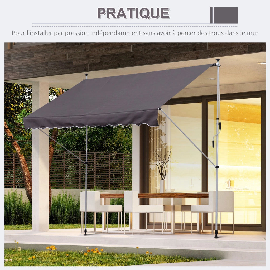 Tenda da esterno pieghevole retrattile ¨C Minimal ¨C grigio 3x1.5 m