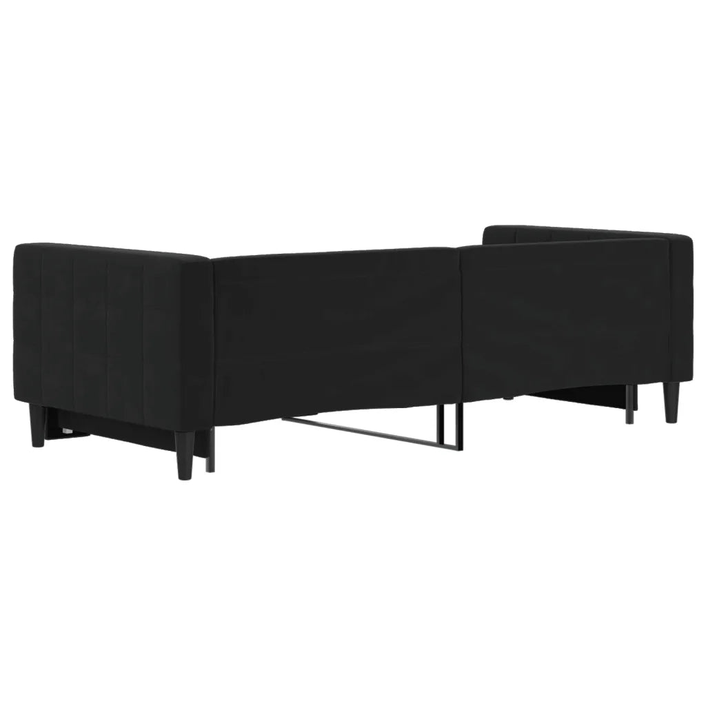 Divano letto | Sof¨¤ letto | Letto singolo Estraibile Nero 90x200 cm in Velluto
