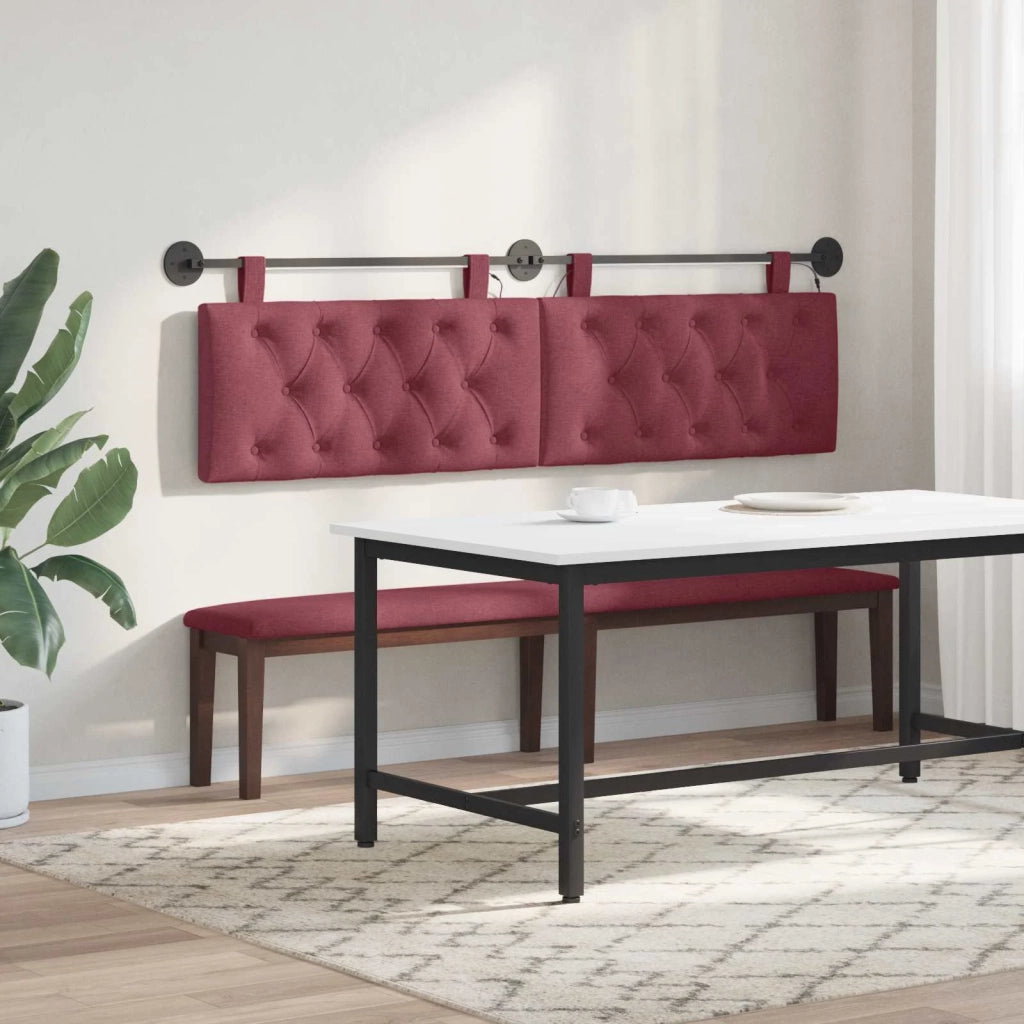 Testiera sospesa Con luce LED Rosso Vino Tessuto 3424656