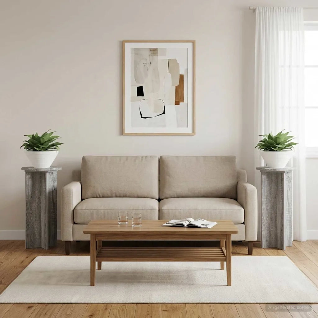 Supporto per piante 2 pz Grigio Sonoma 29,5 x 29,5 x 60 cm 899723