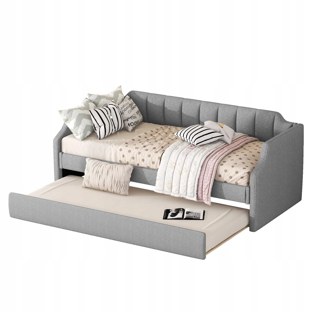 Letto imbottito singolo - Xylo - 90x200 - Grigio