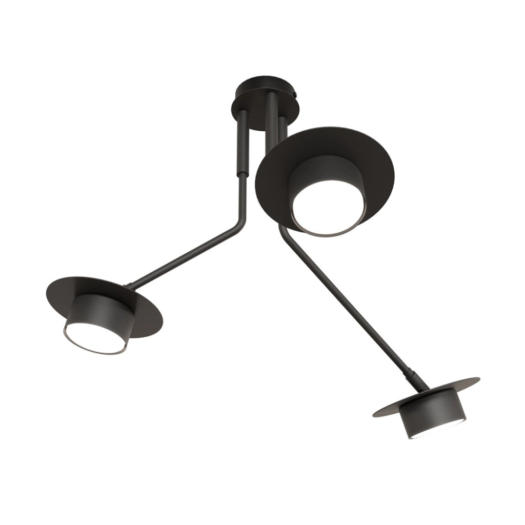Plafoniera nera bracci geometrici 3xGX53 12W MIZU Emibig