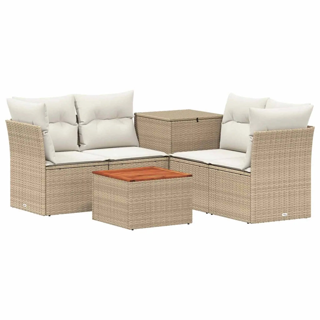 Set di divani 6 pz Beige e Bianco Crema 3447362