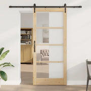Porta scorrevole Naturale e Nero 93 x 211 cm 3332401
