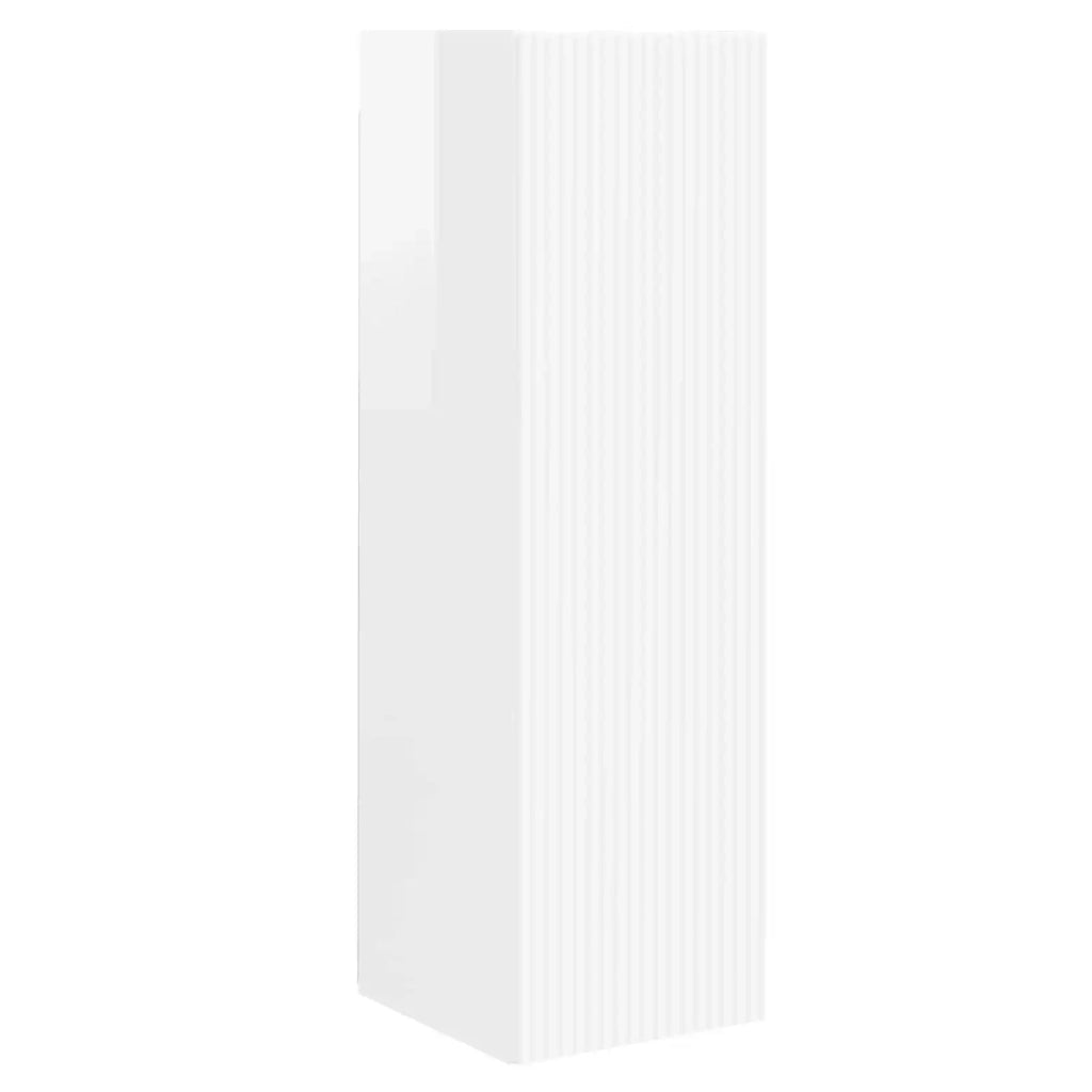 Set mobile TV 4 pcs Bianco Lucido Legno multistrato 3409028