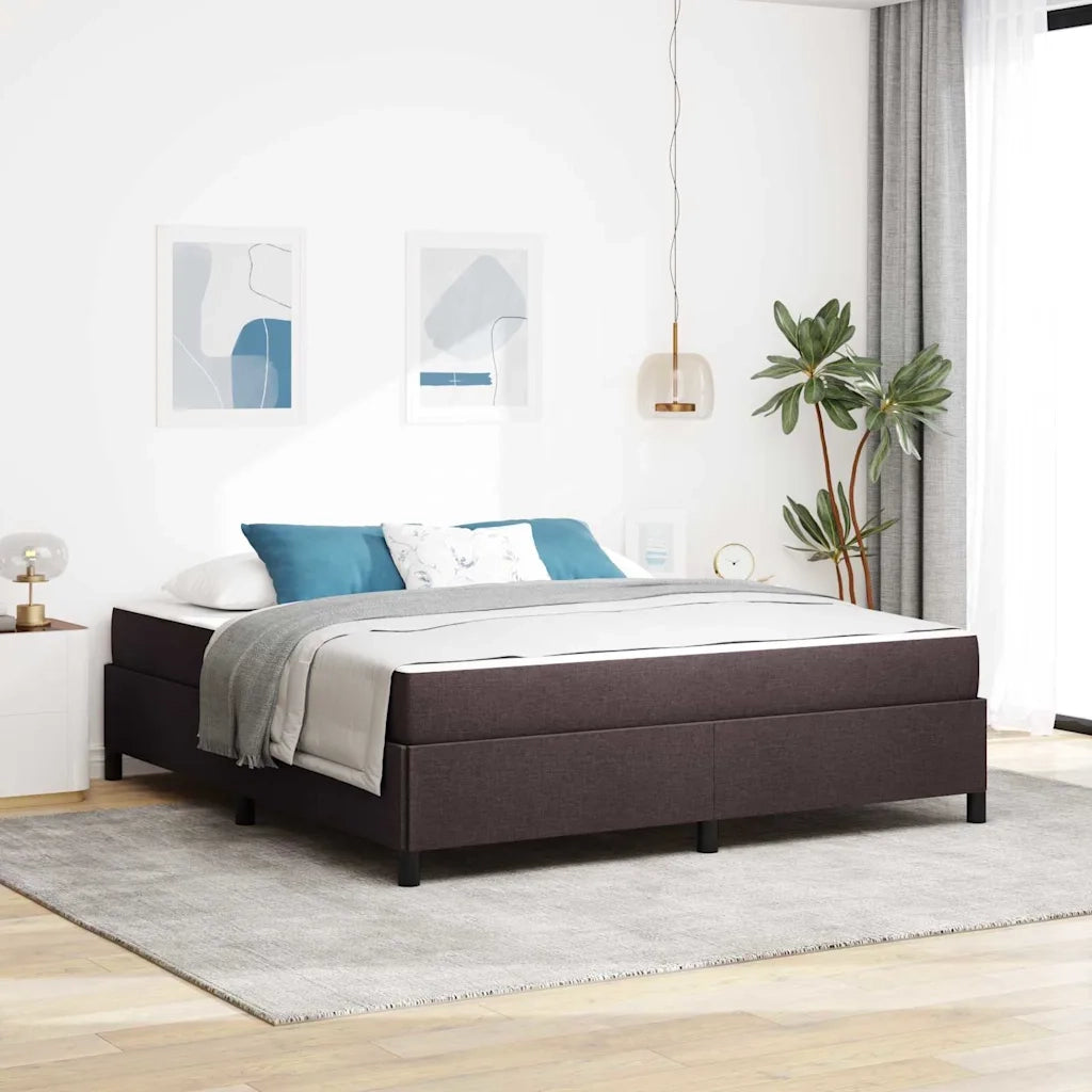 Letto a molle Marrone Scuro 180 x 200 cm Tessuto