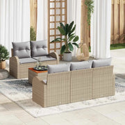 Set Divano da Giardino 6 pcs Beige e Grigio Chiaro polyrattan 3356187