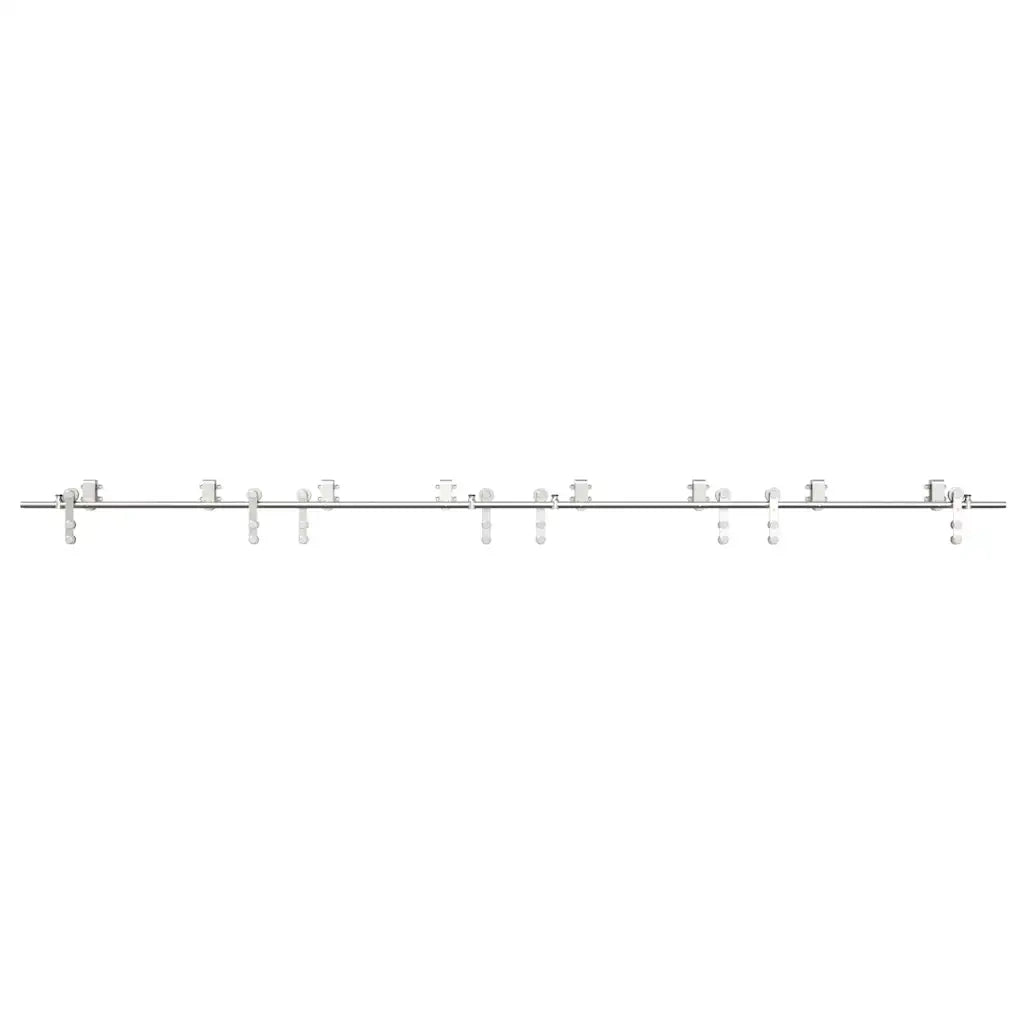 Kit Binari Porta Scorrevole 366 cm Acciaio Inossidabile Argento