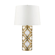 Lampada da tavolo Hampton bianco/oro Arabella E27 60W