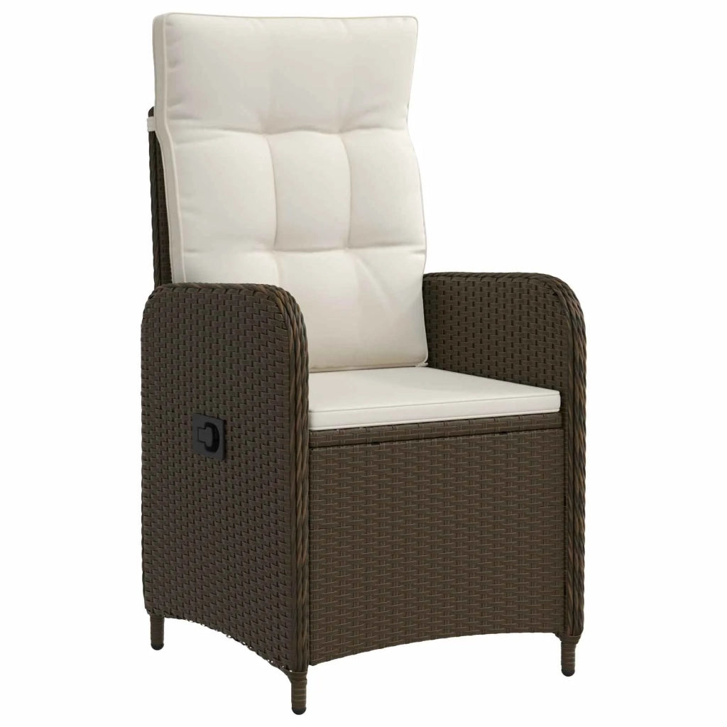 Set da pranzo per esterni 5 pz Marrone e Bianco Crema 3422311