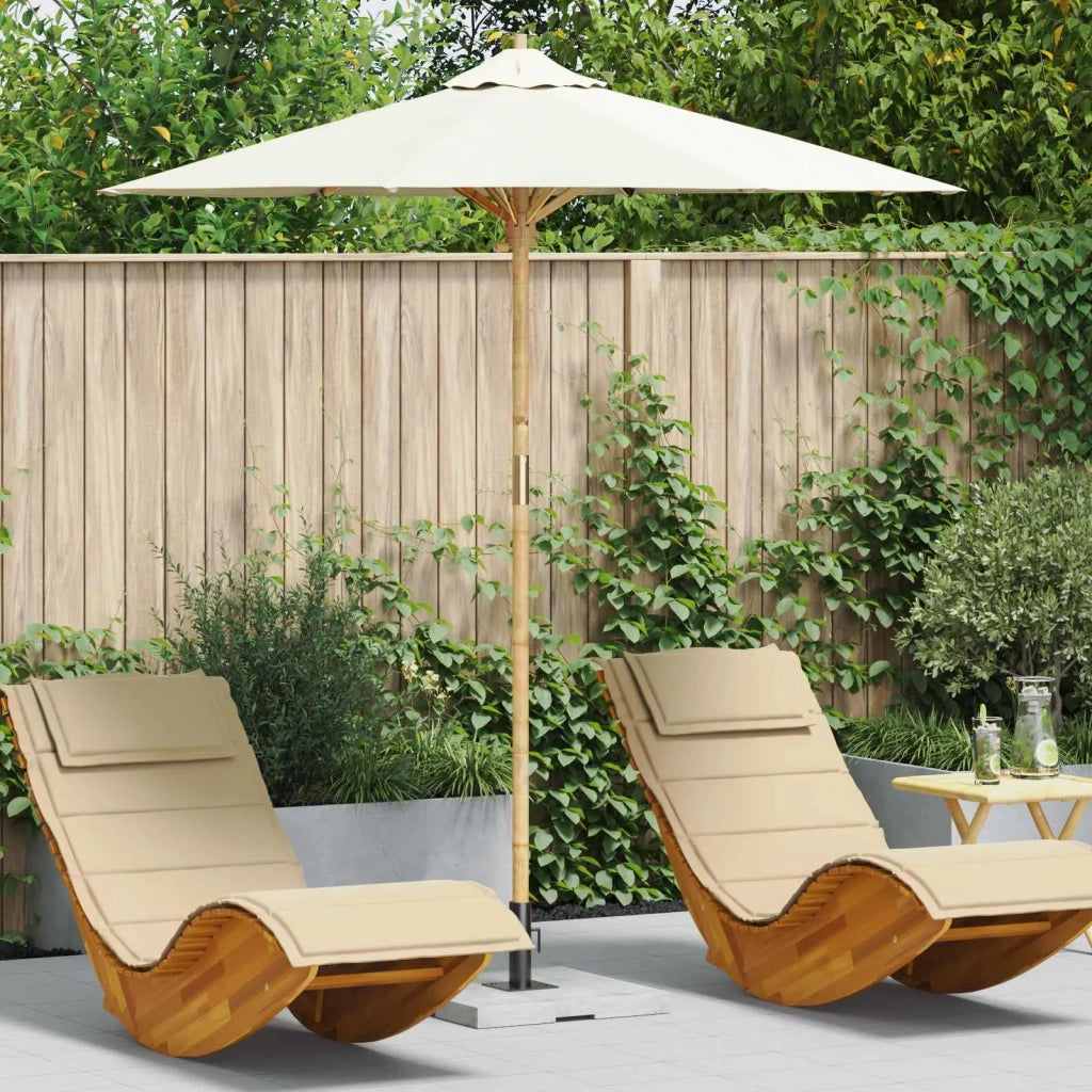 Ombrello da giardino Bianco Crema Ø 217 x 230 cm Bambù 4108081