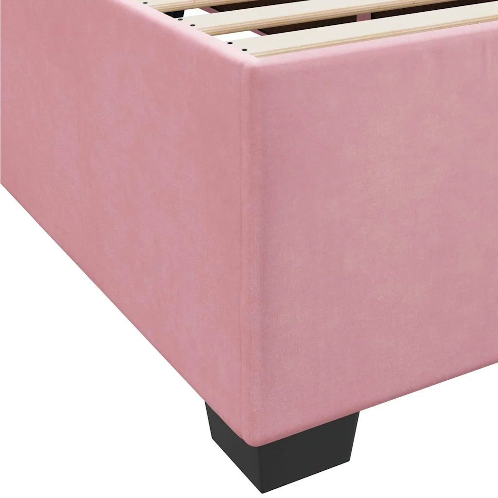 Letto singolo | Letto per adulti | Struttura del letto con materasso Rosa 100 x 200 cm Tessuto