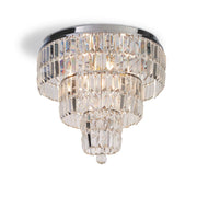 Lampadario Classico Impero Acciaio Cromo Vetro Trasparente 6 Luci E14