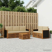 Set di divani da esterno 6 pz Naturale e Beige 3384014