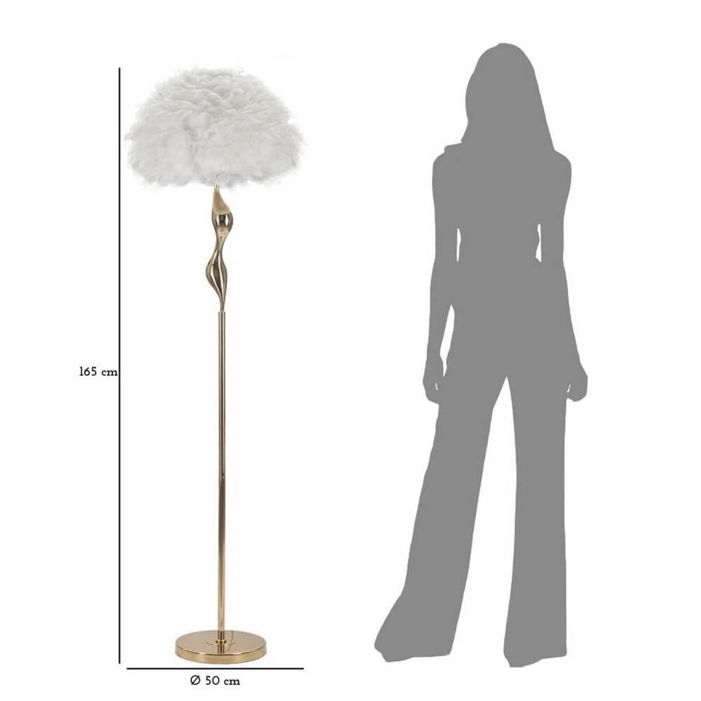 Lampada da Terra Sottile Bianca Ø50X165 cm - SLIM
