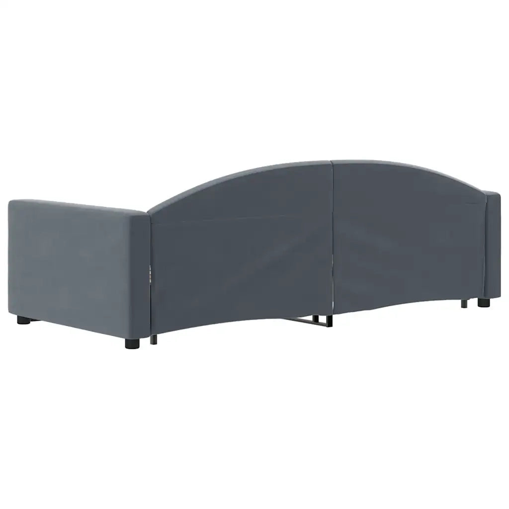 Divano letto | Sof¨¤ letto | Letto singolo Estraibile Cassetti Grigio Scuro 90x190cm Velluto