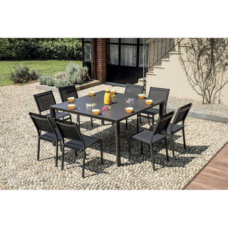 Sedia Pola Alluminio Antracite Text Nero Moia