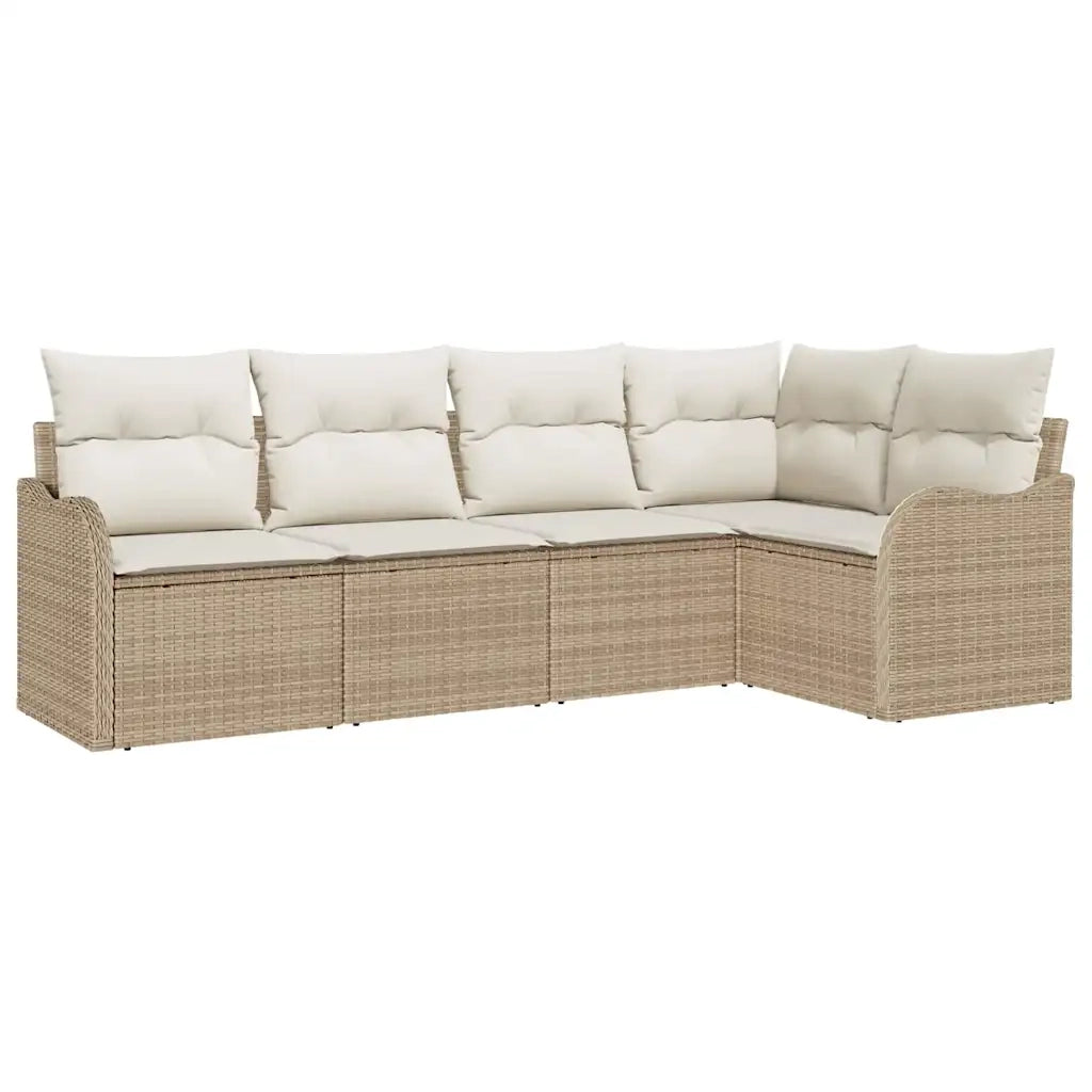 Set Divano da Giardino Beige polyrattan