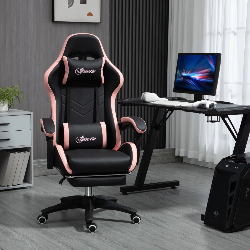 Sedia da ufficio gaming ¨C Xylo ¨C rosa nero con supporto lombare e testa