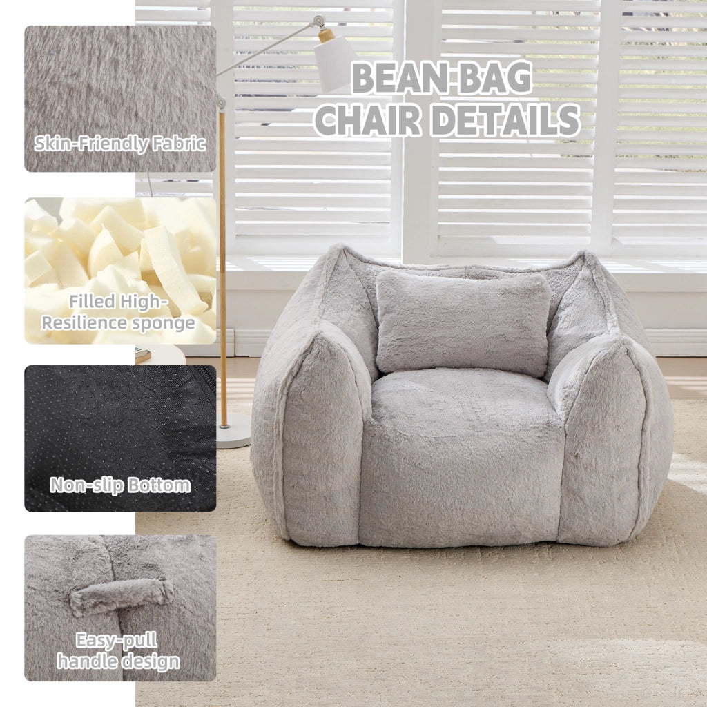 Poltrona a sacco gigante con cuscino ¨C Minimal ¨C grigio