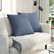 Cuscini da Divano 2 pcs Blu 80 x 80 cm Tessuto in Cords 42014078