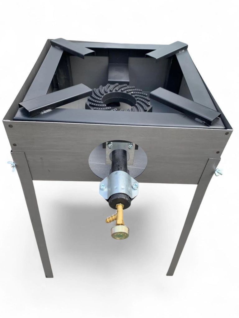 Supporto in Ferro per Fornellone a Gas, 41x41x63,5 cm H, Struttura con Gambe in Ferro CON fornellone