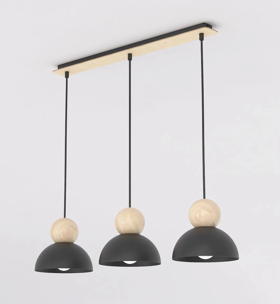 Lampada a sospensione KAKI 3xE27 nero beige Emibig