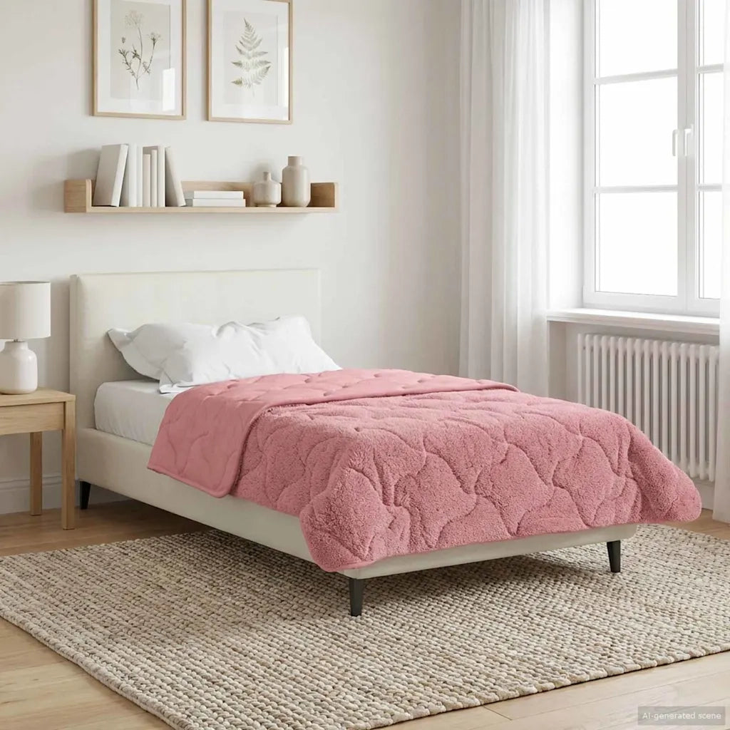 Duvet Invernale Rosa 155 x 220 cm Microfibra e Fleece Teddy 42026344