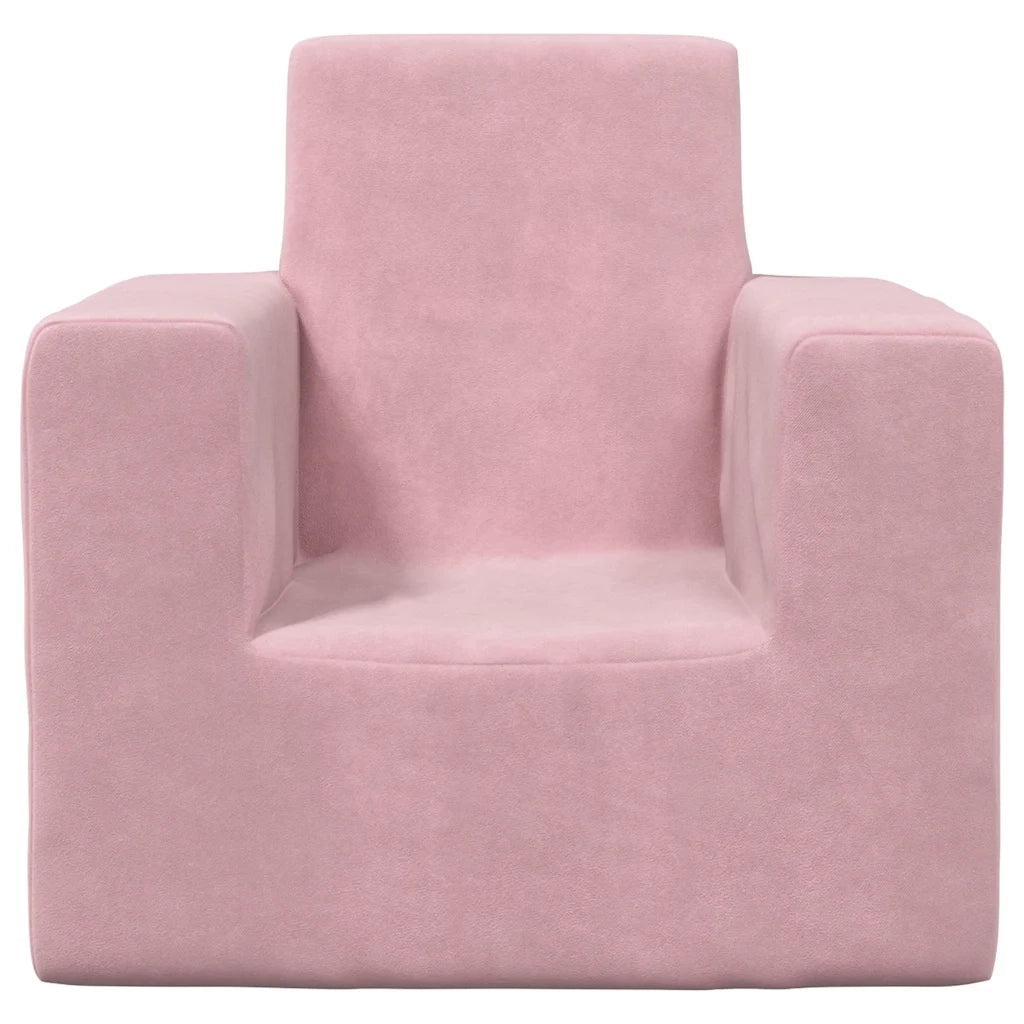 Divano per Bambini-Sofa-Divanetto Rosa in Morbido Peluche 253971
