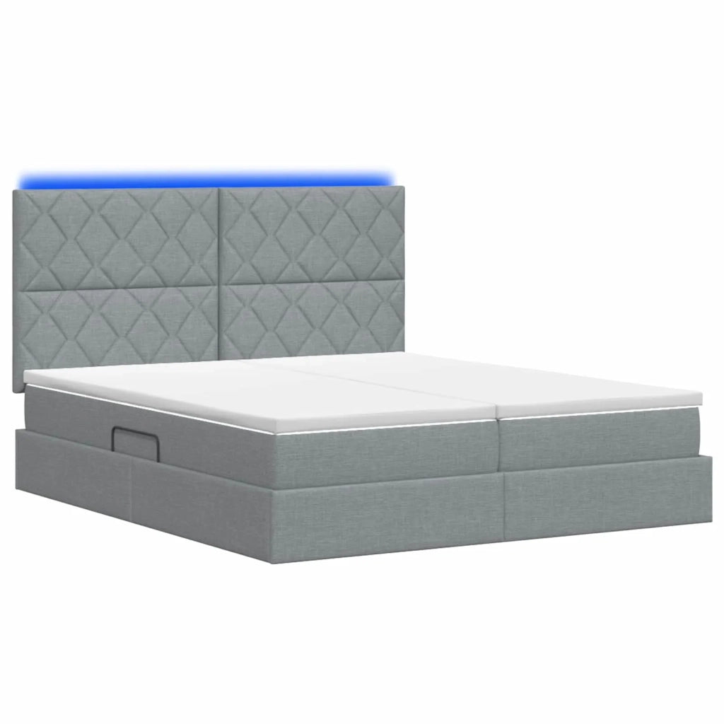 Letto con contenitore LED e materasso Grigio Chiaro 3460248