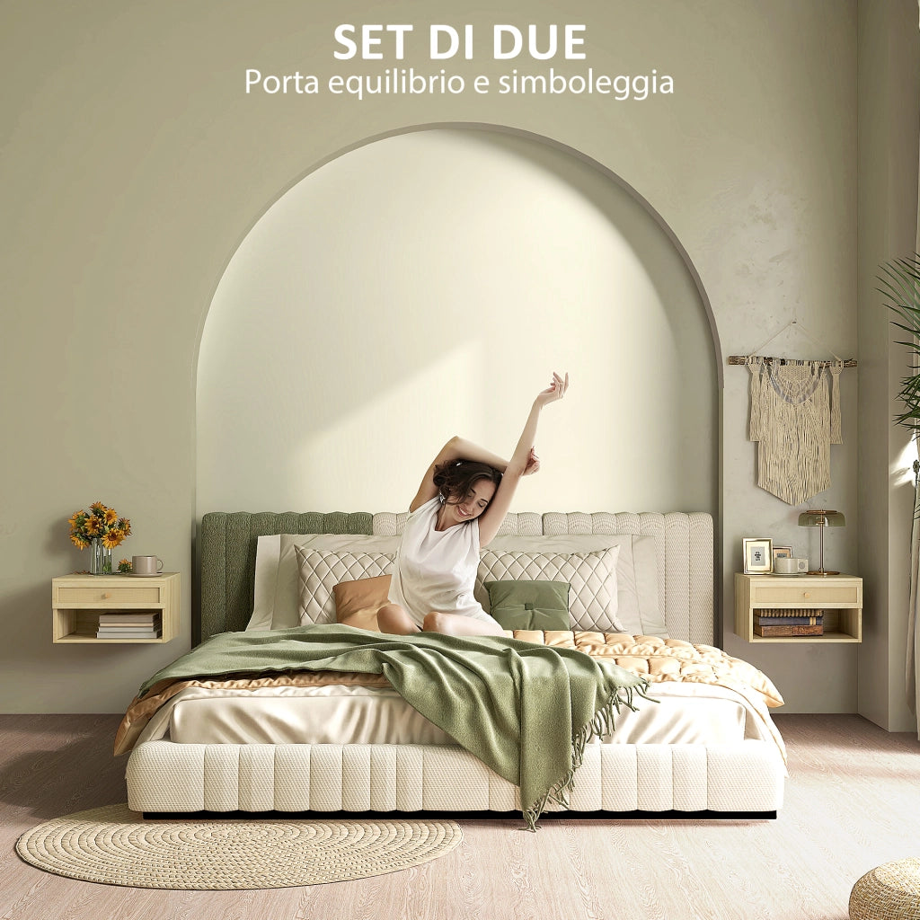 Comodino con Cassetto e Ripiani Aperti ¨C zephmum ¨C 40x34x23 cm