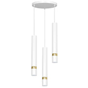 Lampada a sospensione Reno Luminex bianca oro 3xGU10