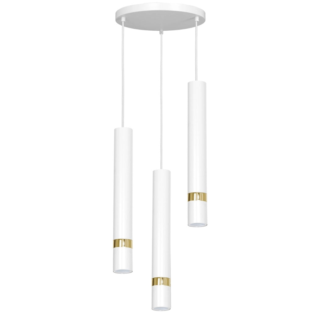 Lampada a sospensione Reno Luminex bianca oro 3xGU10