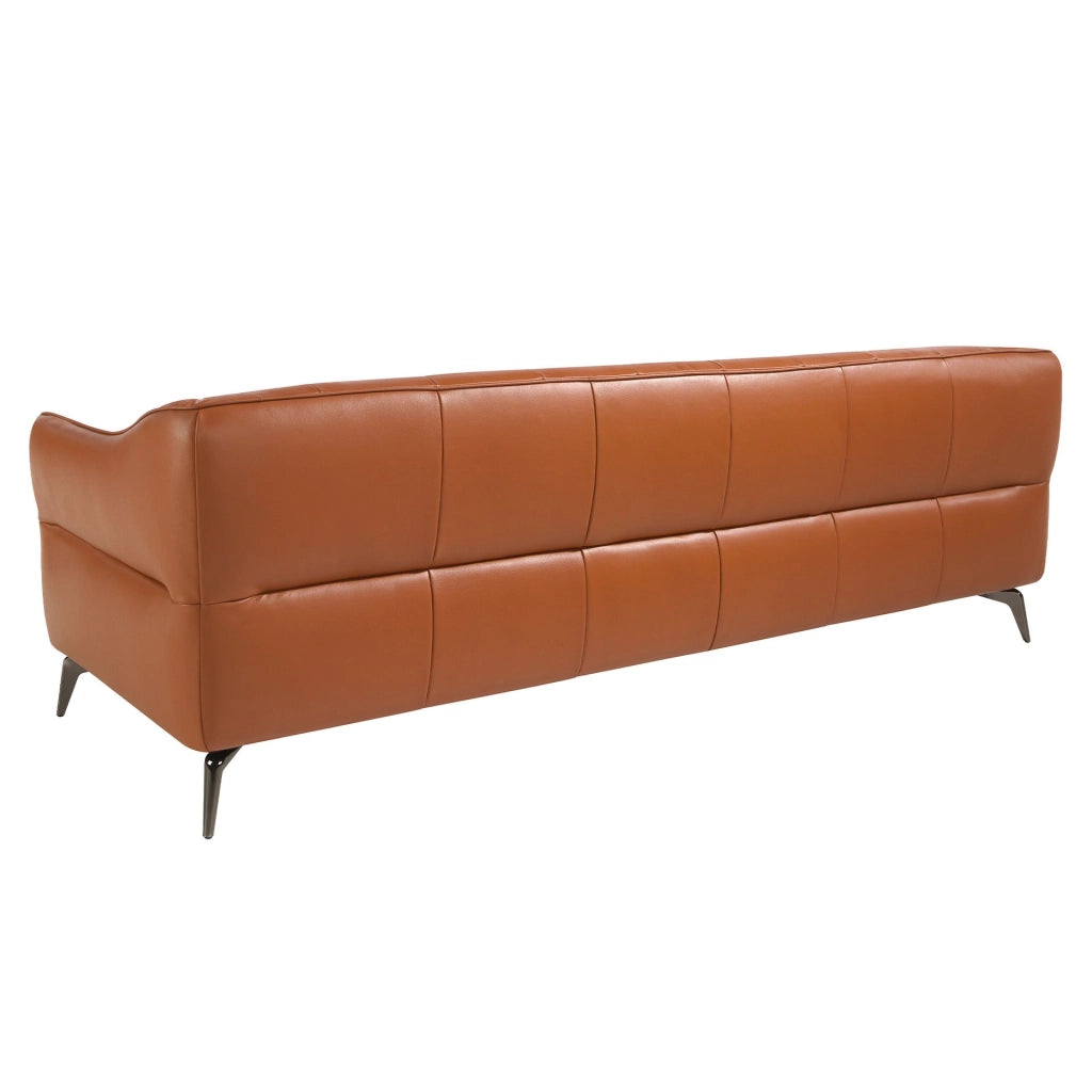 Divano Chester a 3 posti in pelle marrone