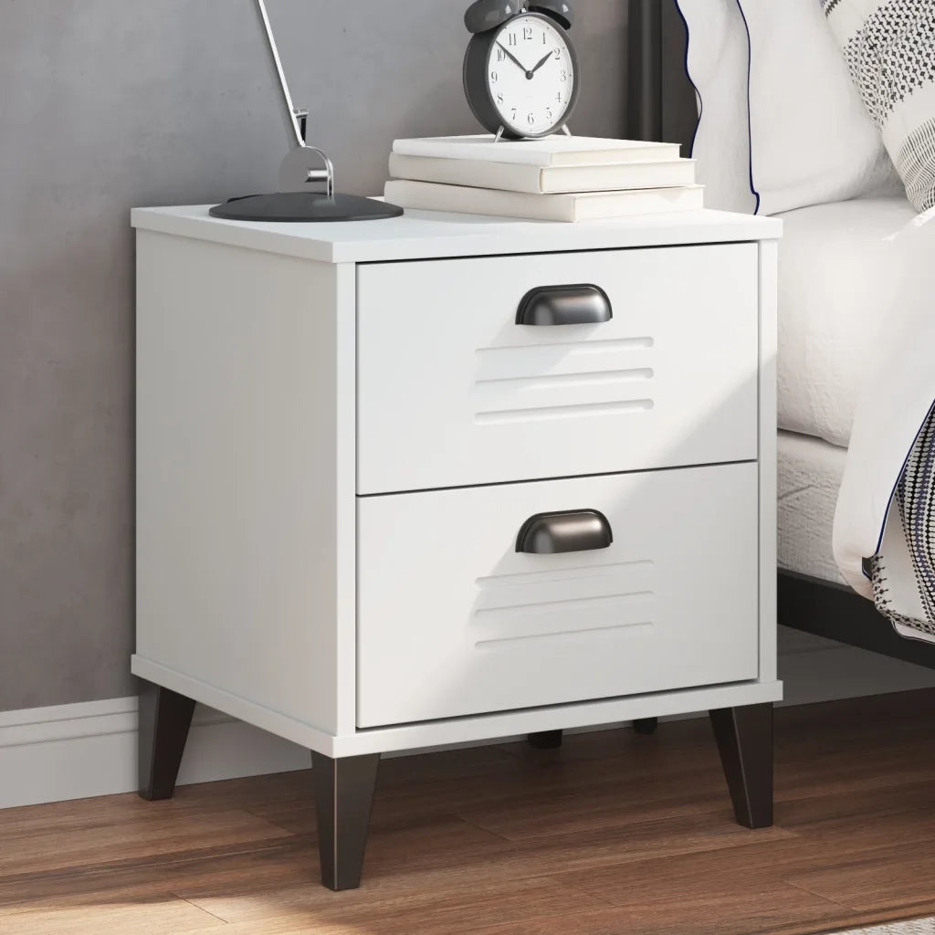 Comodino | Armadio da Notte | Mobiletto da notte VIKEN Bianco in Legno Multistrato