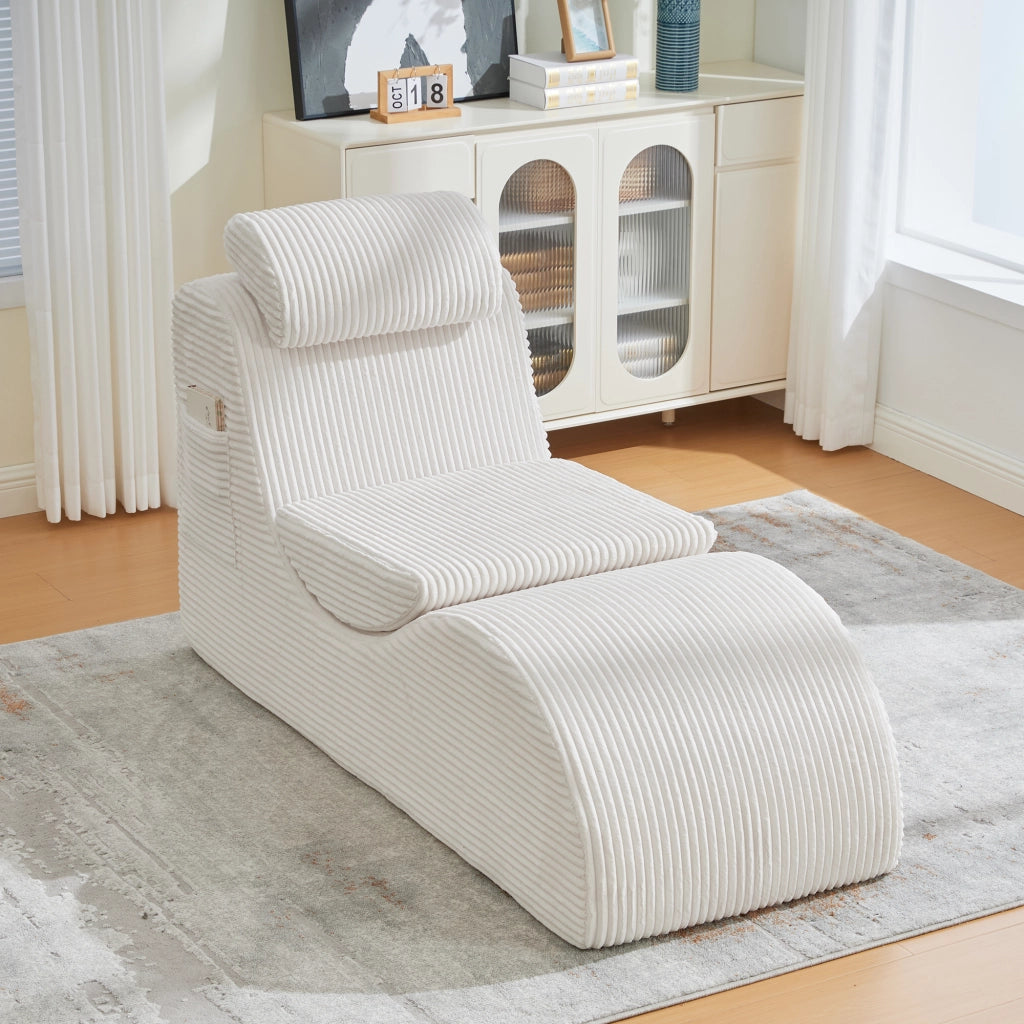 Poltrona Relax Design Ergonomica ¨C MINIMAL ¨C Beige, Tessuto, Cuscino Rimovibile