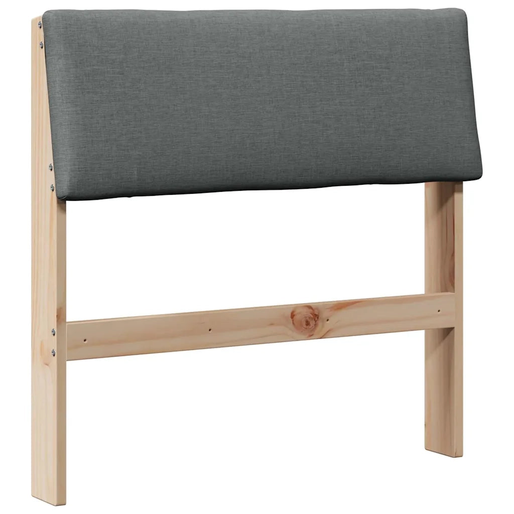 Testiera imbottita Grigio scuro 75 cm Pino massello 879150