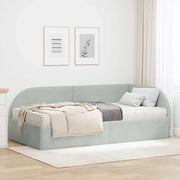 Struttura Letto Angolare con Materasso 2 pcs Grigio chiaro