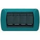 Living Int. - Placca 4 posti blu metal - L4804BU