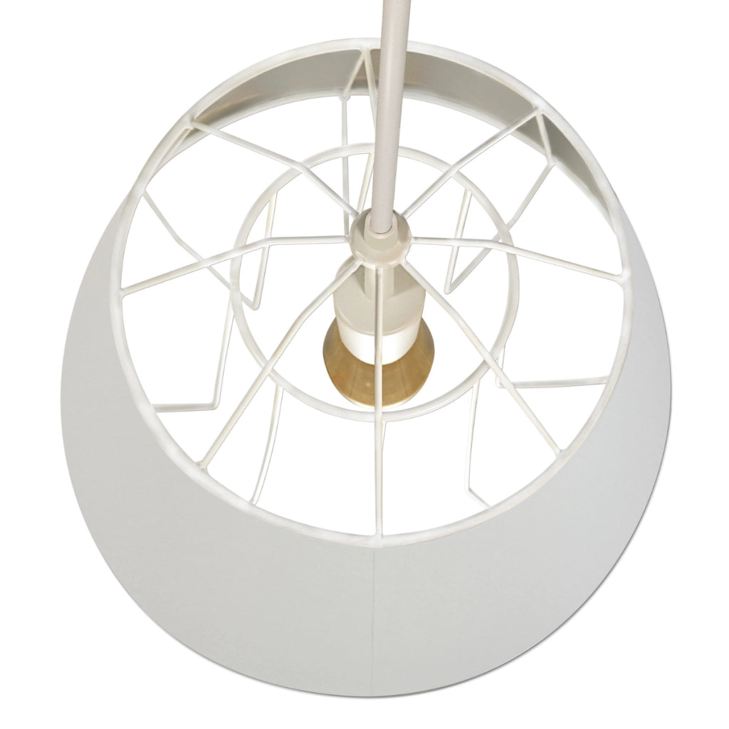 Lampada a sospensione Falun bianco/argento E27 Polux