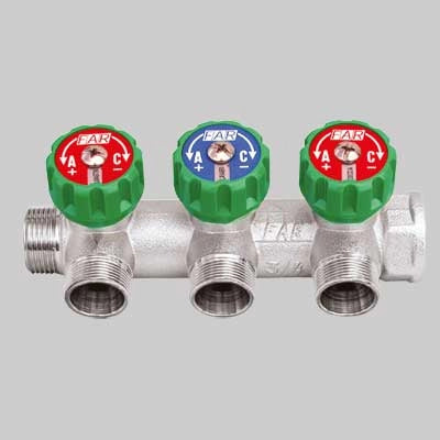 COLLETTORE MULTI FAR 1 CON RUBINETTI  4 Vie  Int.45     FAR