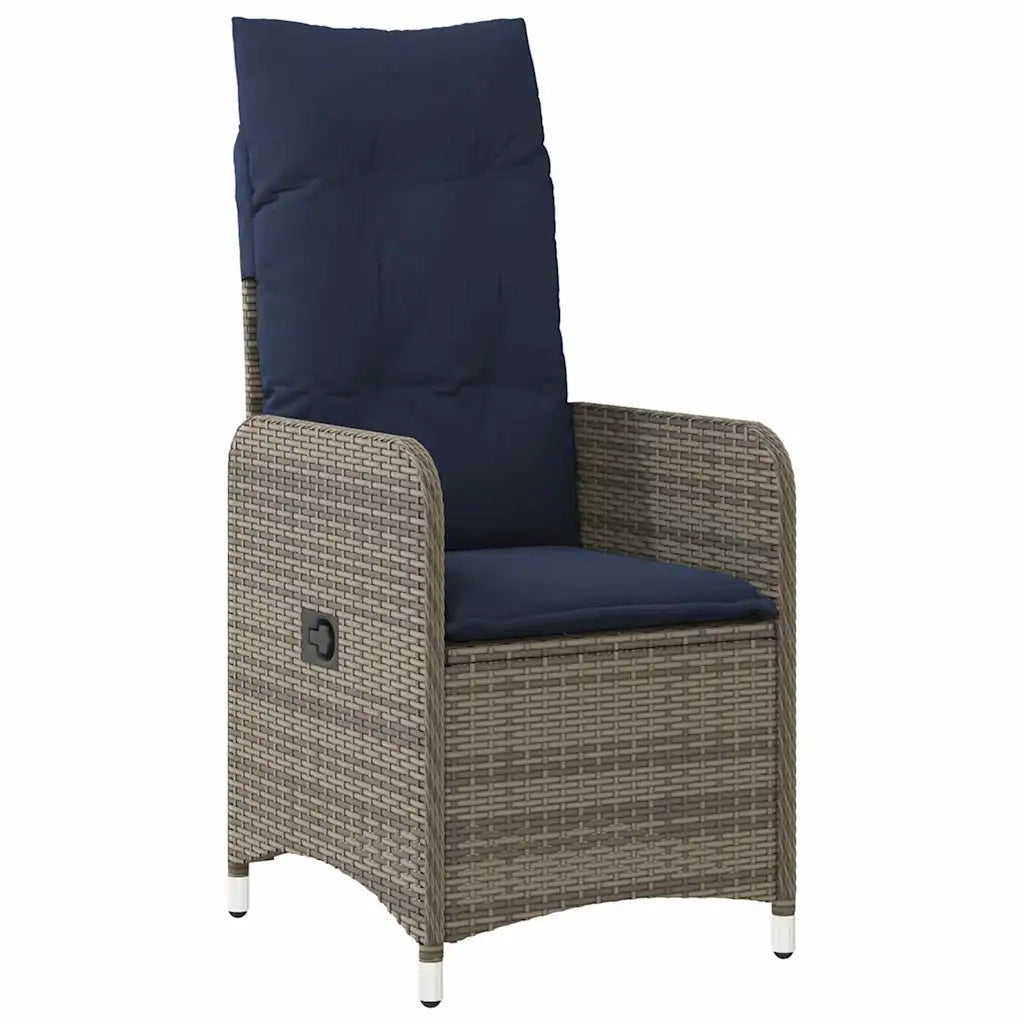Set di tavolo e sedie con cuscino 3 pcs Grigio Rattan in PE 3379688