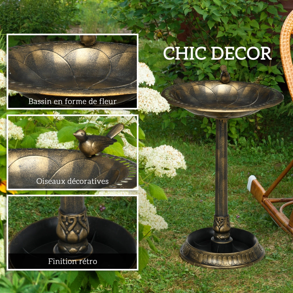 Vaso con Mangiatoia per Uccelli ¨C Minimal ¨C Bronzo Antico ?50x72 cm