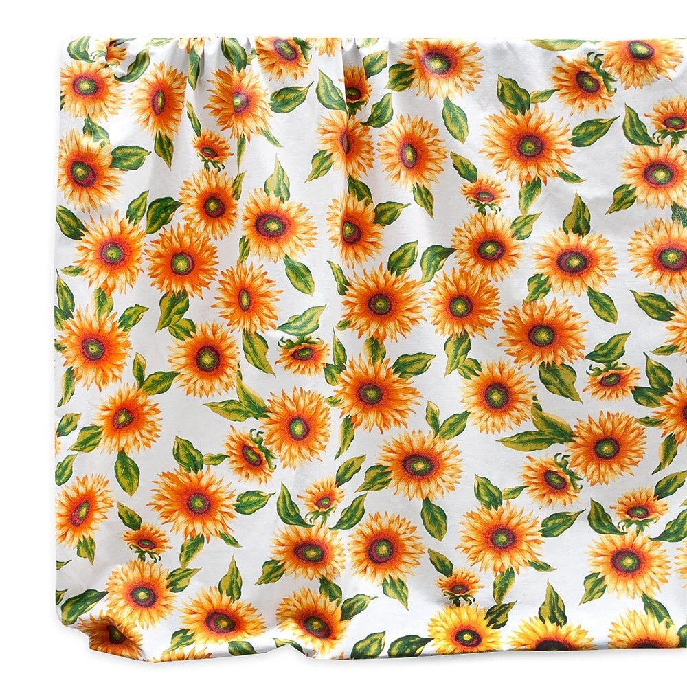Tessuto Stoffa Girasoli Cotone Cucito Arredo Rivestimento Foderare Cuscini Divani 2,8x8 Mt Bianco