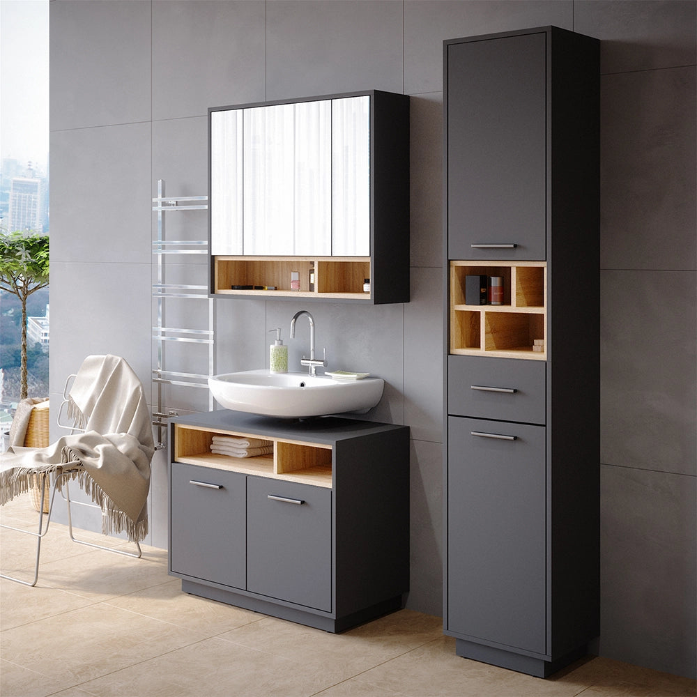Vicco Mobile sottolavabo per bagno Antracite 80 x 64 cm
